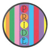 LGBTQ Rainbow Round Pride Hockey Puck (Voorkant)