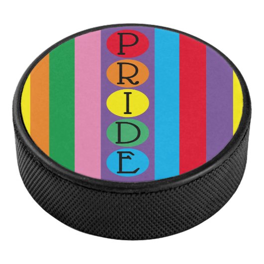 LGBTQ Rainbow Round Pride Hockey Puck (3/4)
