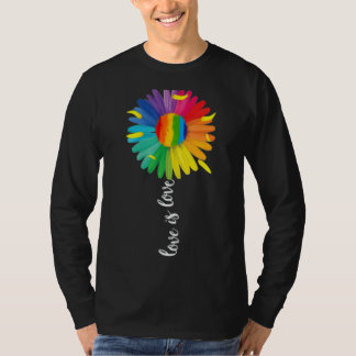 Lgbtq Rainbow Sunflower Flower Gay Pride Equality T-shirt