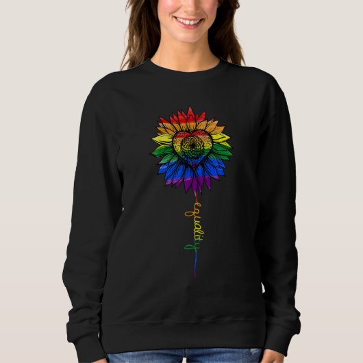 Lgbtq Rainbow Sunflower Flower Gay Pride Equality Trui (Voorkant)