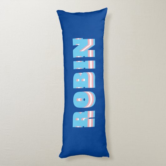 LGBTQ Rainbow Trangender Pride Flag Aangepaste naa Lichaamskussen (Achterkant (Verticaal))