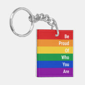 LGBTQ Rainbow, wees trots op wie je bent Sleutelhanger (Voorkant Links)