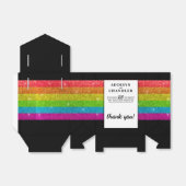 LGBTQ Rainbow Zwart Chique Modern Wedding Glitter Bedankdoosjes (Uitgevouwen)