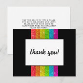 LGBTQ Rainbow Zwart Chique Modern Wedding Glitter Briefkaart (Voorkant / Achterkant)