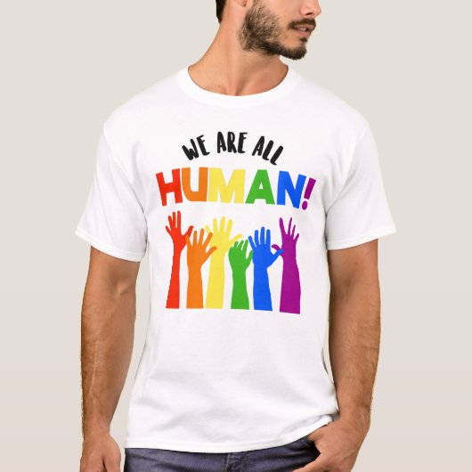 LGBTQ+ RECHTEN We zijn allemaal mensen T-shirt (Voorkant)
