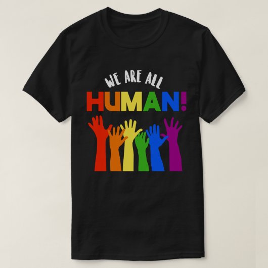 LGBTQ+ RECHTEN We zijn allemaal mensen T-shirt (Design voorkant)