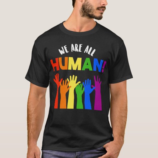LGBTQ+ RECHTEN We zijn allemaal mensen T-shirt (Voorkant)
