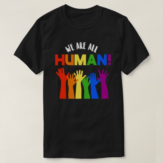 LGBTQ+ RECHTEN We zijn allemaal mensen T-shirt (Design voorkant)