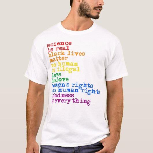 LGBTQ Rechten Wetenschap is echt Liefde is Liefde T-shirt (Voorkant)