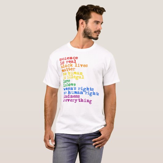 LGBTQ Rechten Wetenschap is echt Liefde is Liefde T-shirt (Voorkant volledig)