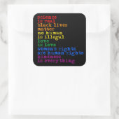LGBTQ Rechten Wetenschap is echt Liefde is Liefde Vierkante Sticker (Tas)