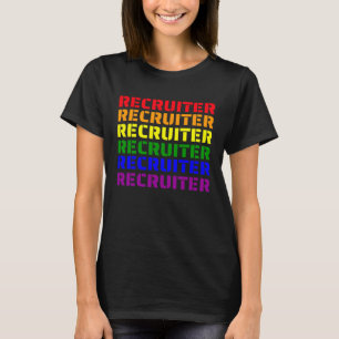 LGBTQ Recruiter Kleurrijk Herhaald Woord Gay Pride T-shirt