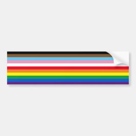 Lgbtq regenboog 11 strepen inclusief homopride vla bumpersticker