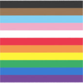 Lgbtq regenboog 11 strepen inclusief homopride vla sticker (Voorkant)