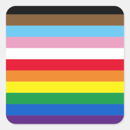 Lgbtq regenboog 11 strepen inclusief homopride vla vierkante sticker