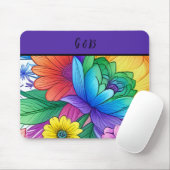 LGBTQ regenboog bloesem Muismat (Met muis)