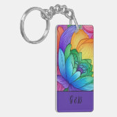 LGBTQ regenboog bloesem Sleutelhanger (Voorkant Links)