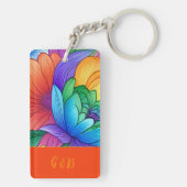 LGBTQ regenboog bloesem Sleutelhanger (achterkant)