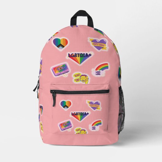 LGBTQ Regenboog Gay Moderne Stickers Stijl Bedrukte Rugzak (Voorkant)