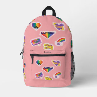 LGBTQ Regenboog Gay Moderne Stickers Stijl Monogra Bedrukte Rugzak