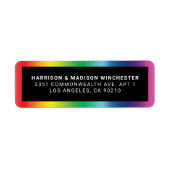 Lgbtq regenboog gradiënt pride lijst zwart adres etiket (Voorkant)