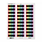Lgbtq regenboog gradiënt pride lijst zwart adres etiket (Full Sheet)