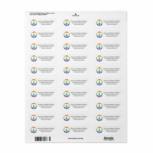 LGBTQ regenboog gradiënt vrede symbool aangepaste  Etiket (Full Sheet)