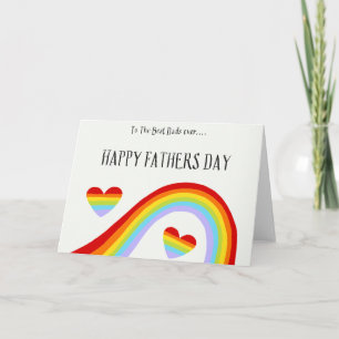 LGBTQ Regenboog & Harten Gelukkige Vaderdag Kaart