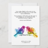 🌈 LGBTQ Regenboog Lovebirds bruiloft Kaart (Achterkant)