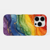 LGBTQ Regenboog Marmer iPhone Hoesje (Achterkant horizontaal)