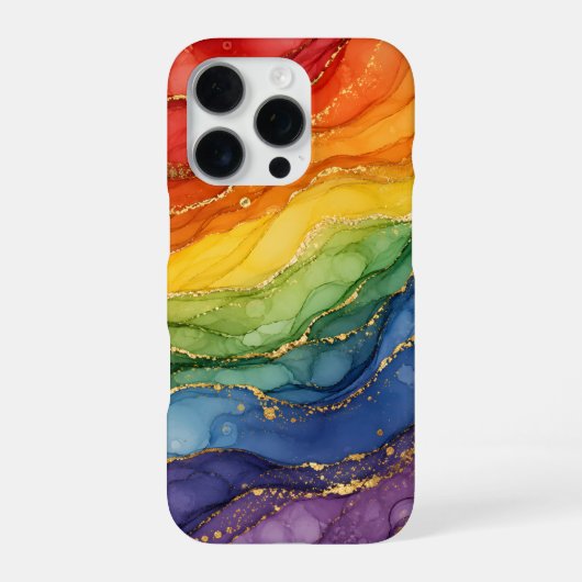 LGBTQ Regenboog Marmer iPhone Hoesje (Achterkant)