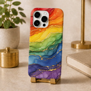 LGBTQ Regenboog Marmer iPhone 16 Pro Hoesje