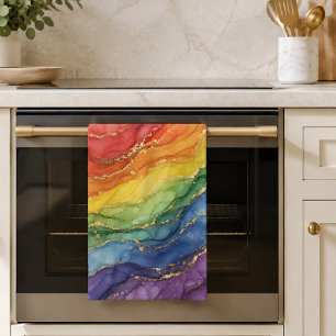 LGBTQ Regenboog Marmer  Theedoek