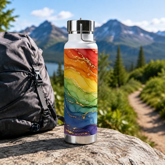 LGBTQ Regenboog Marmer Waterfles