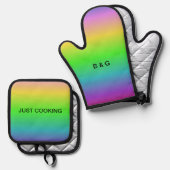 lgbtq-regenboog ovenwant & pannenlap set (Voorkant / Achterkant)