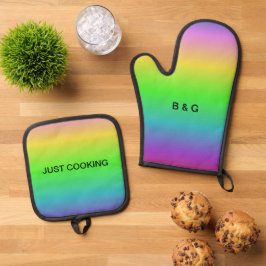 lgbtq-regenboog ovenwant & pannenlap set