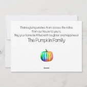 LGBTQ Regenboog pompoenen Thanksgiving Kaart (Achterkant)