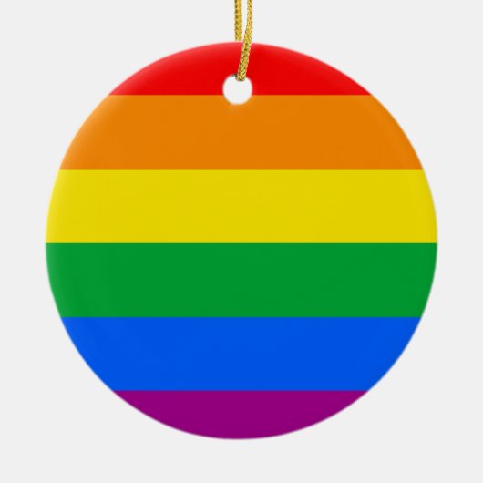LGBTQ+ Regenboog Pride Vlag Keramisch Ornament (Voorkant)