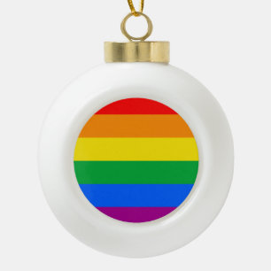 LGBTQ+ Regenboog Pride Vlag Keramische Bal Ornament