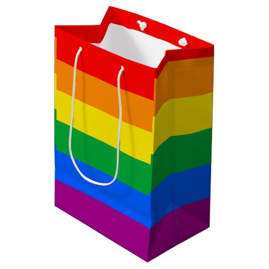 LGBTQ+ Regenboog Pride Vlag Medium Cadeauzakje (Voorkant Gekanteld)