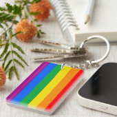LGBTQ+ Regenboog Pride Vlag Sleutelhanger (Voorkant Rechts)