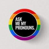 LGBTQ-regenboog Ronde Button 3,2 Cm (Voorkant)