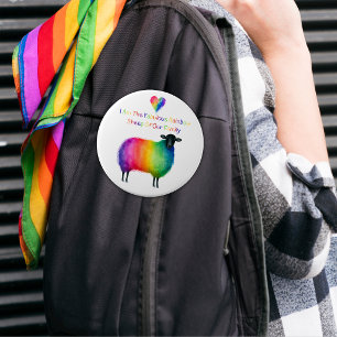 LGBTQ Regenboog Schapen  Ronde Button 6,0 Cm