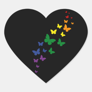 LGBTQ Regenboog Vlinderpad Hart Sticker