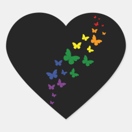 LGBTQ Regenboog Vlinderpad Hart Sticker