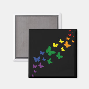 LGBTQ Regenboog Vlinderpad Magneet