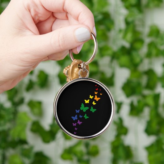 LGBTQ Regenboog Vlinderpad Sleutelhanger (Hand)