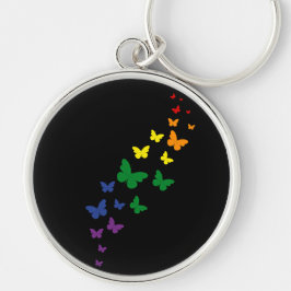 LGBTQ Regenboog Vlinderpad Sleutelhanger