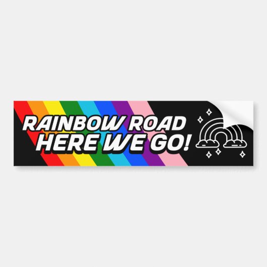 LGBTQ+ Regenboog weg hier gaan we Bumpersticker (Voorkant)
