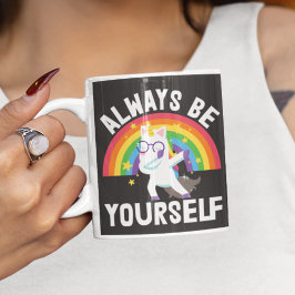 LGBTQ-regenboogeenhoorn Altijd jezelf Koffiemok